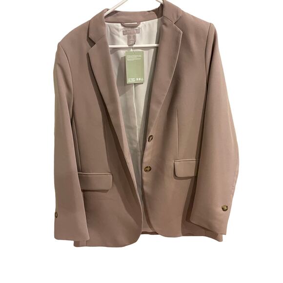 H&M Taupe Single-breasted Blazer Size Medium - Picture 3 of 7